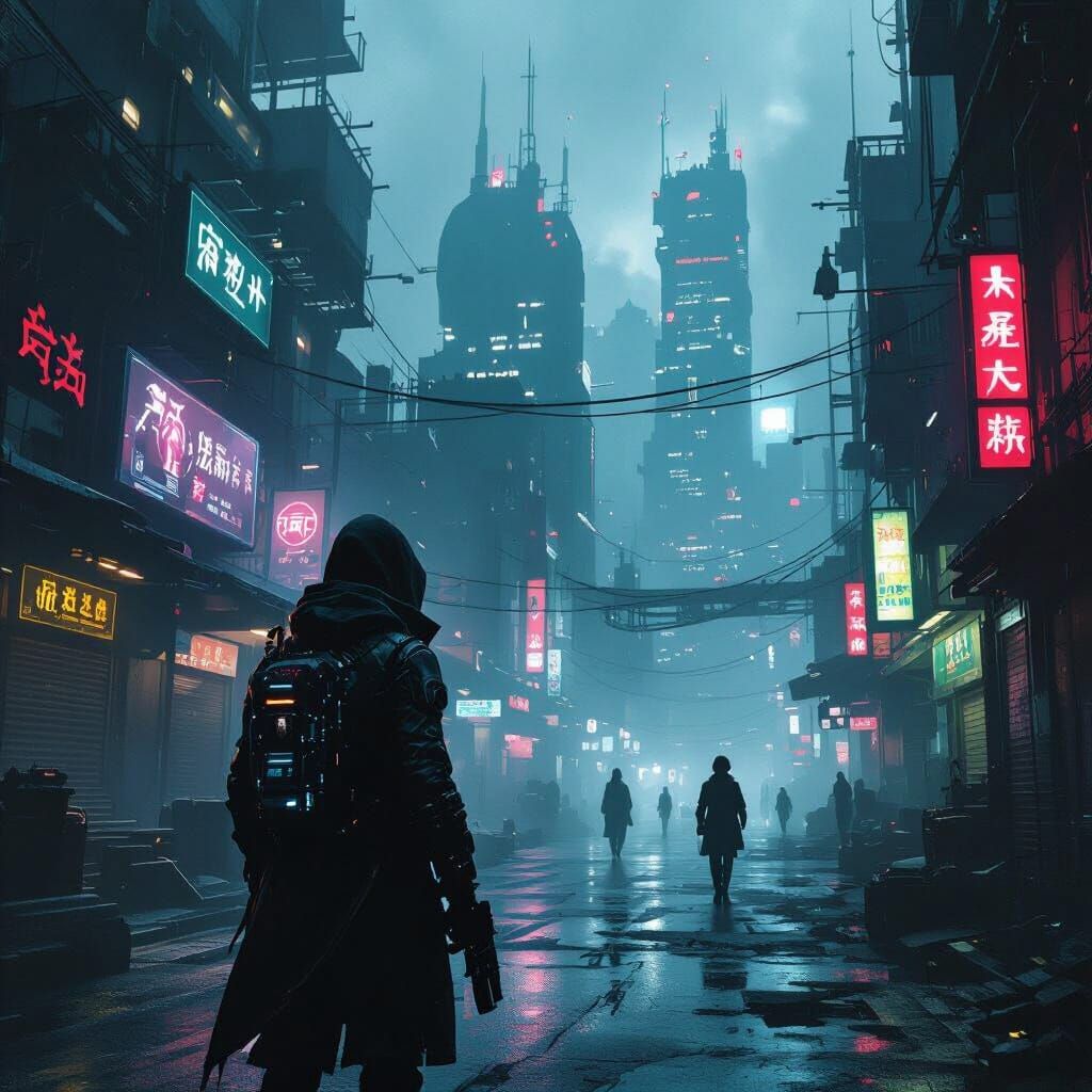 Cyberpunk Street Scene