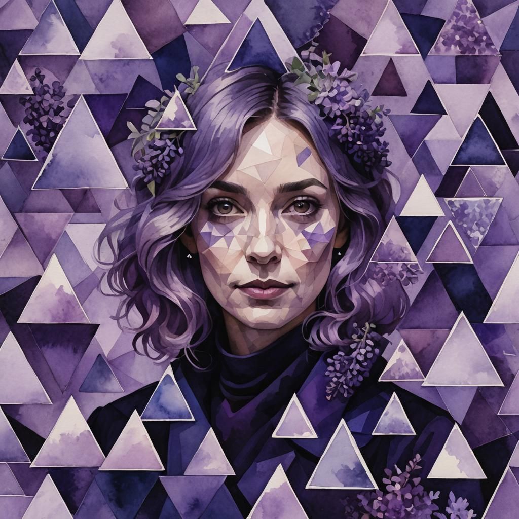 Abstract Portrait of an Artist in Purple Hues