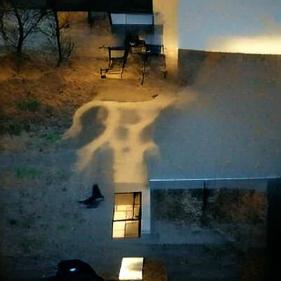 Eerie Shadow Figure Outside Window
