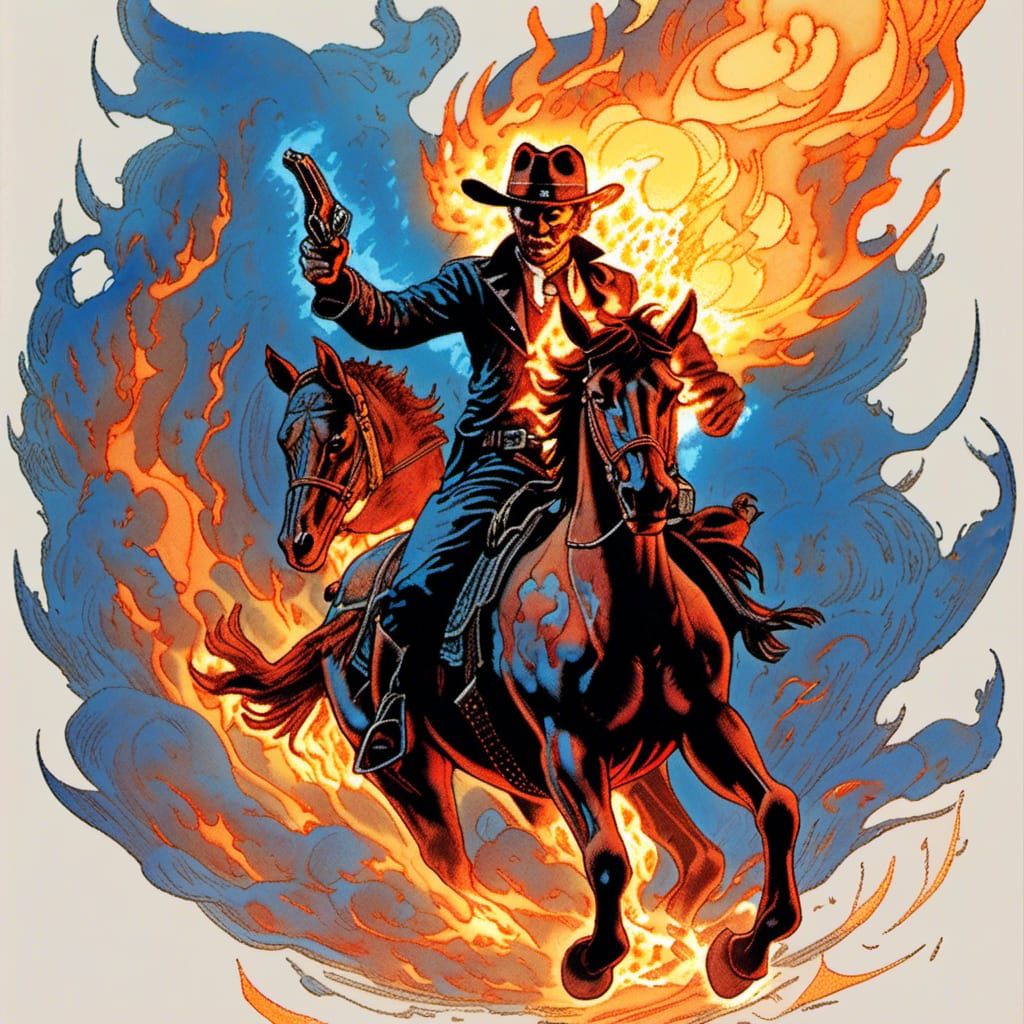 Fiery Sheriff Rides Hologram Horse in Western Horror