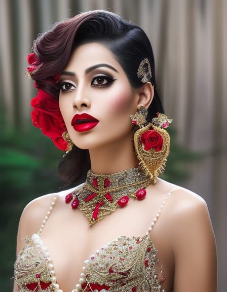 Beautiful Enchantress Portrait in Splash Art Style