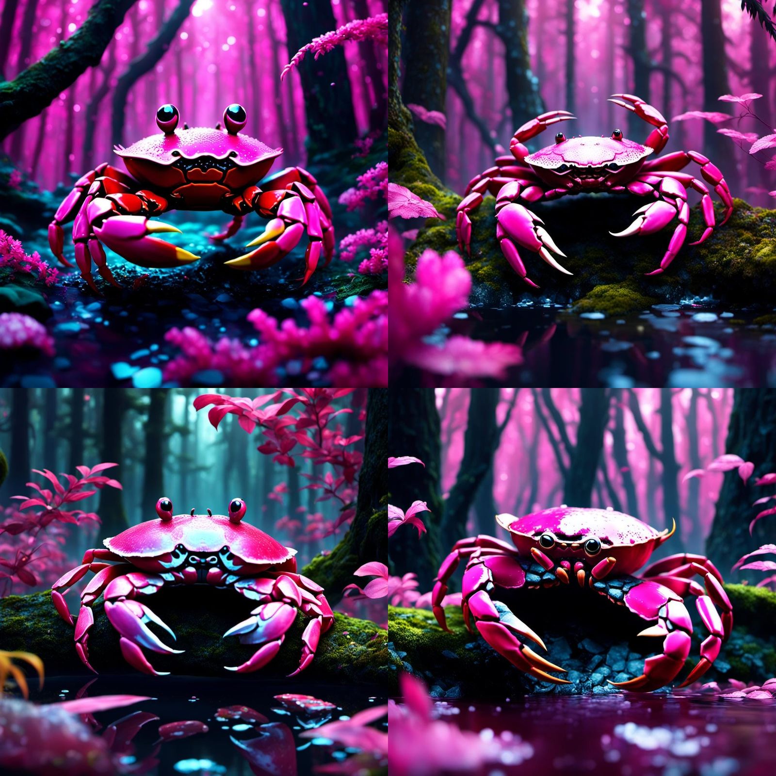 Pink Crab Brings Life to Pink Forest