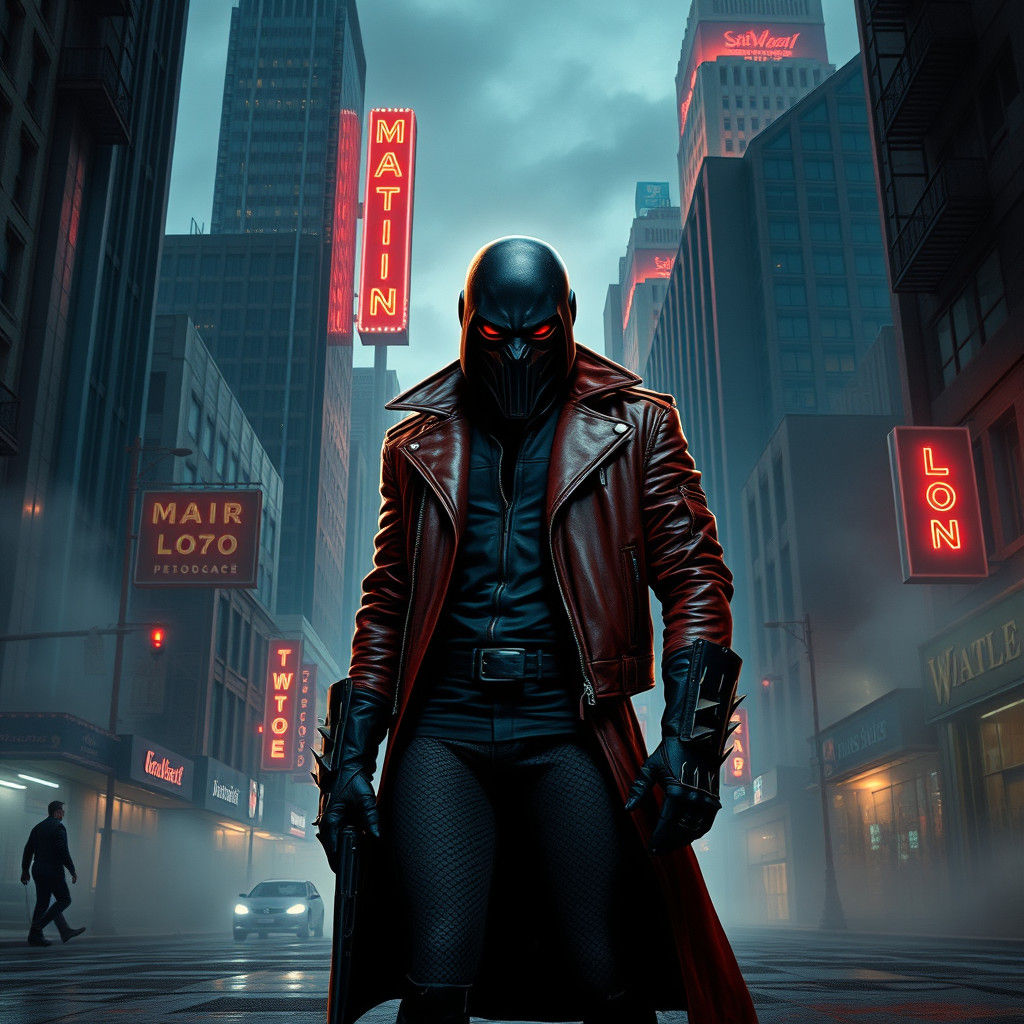 Dystopian Cityscape at Dusk with Lobo