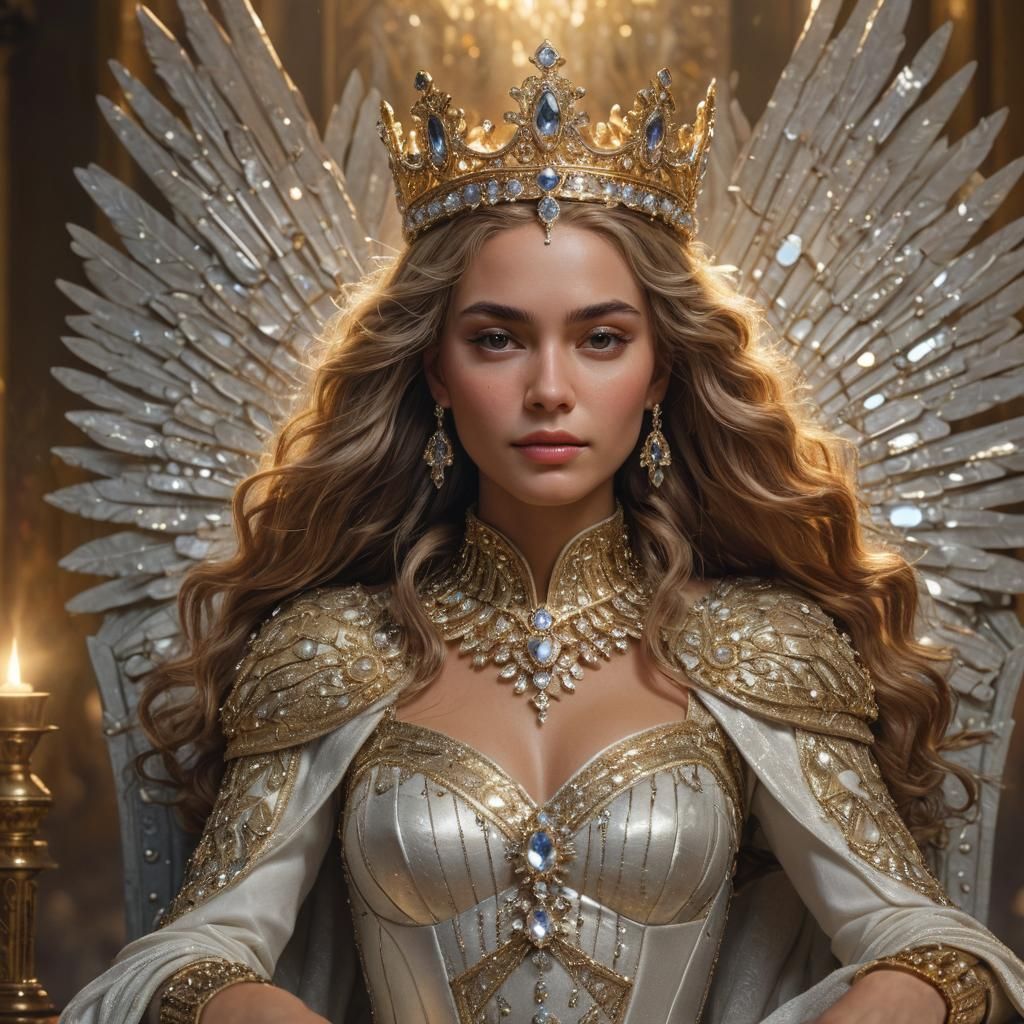 Ethereal Queen with Crystal Crown Portrait