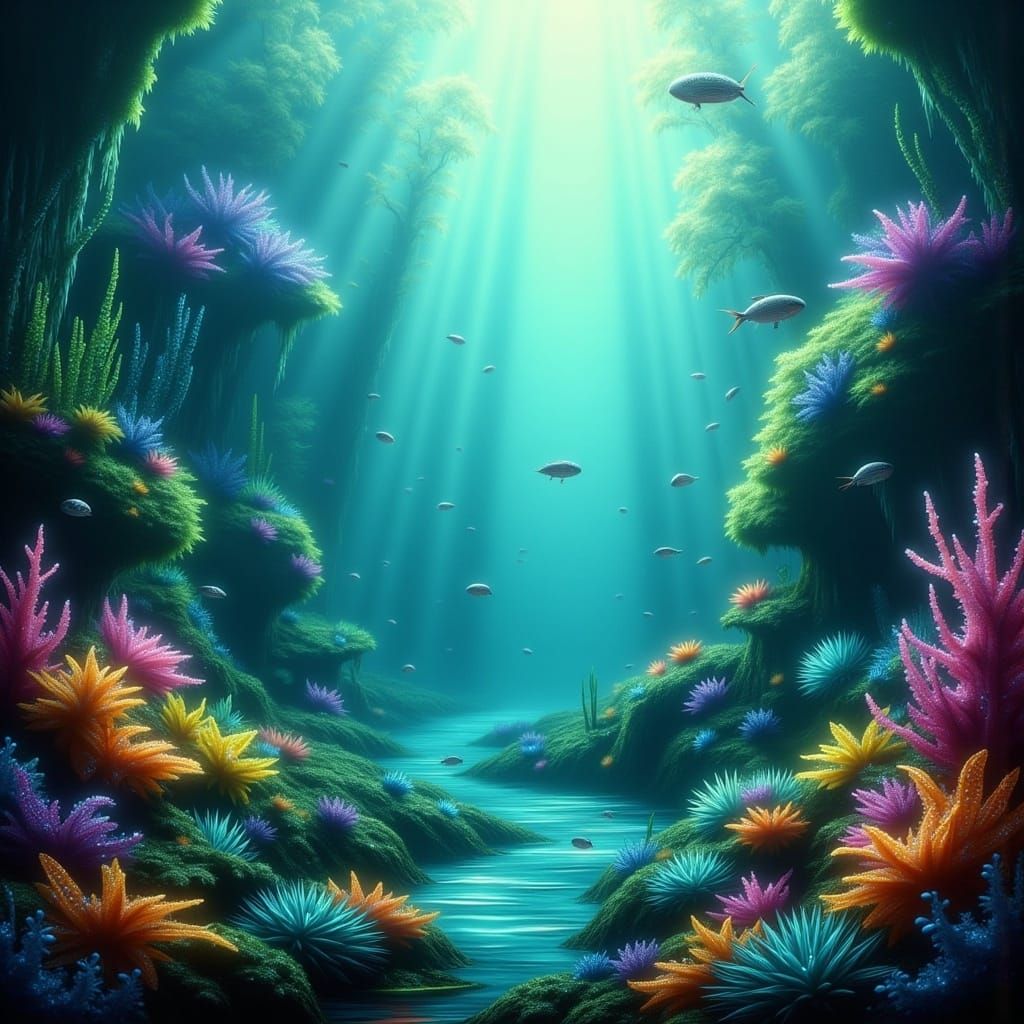 <lora:Flux Vivid Visions:1.0> underwater