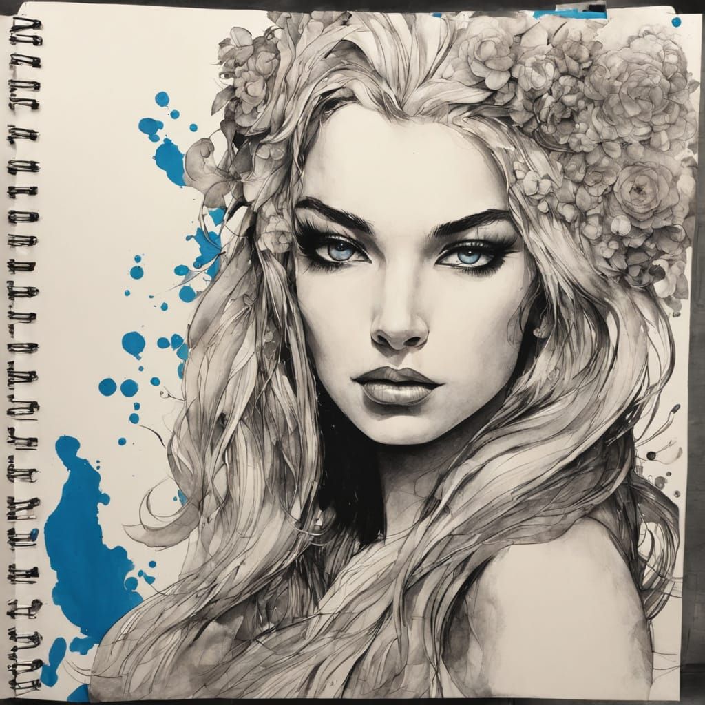 Ethereal Goddess in Ink