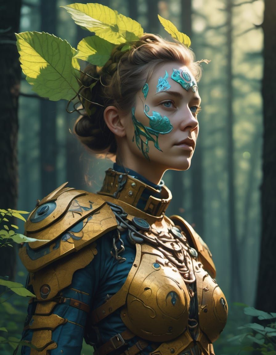 Fantasy Woman Concept Art in Mystical Forest