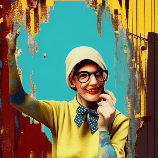 Hipster Style Annie Hall Fashion in Matte Painting