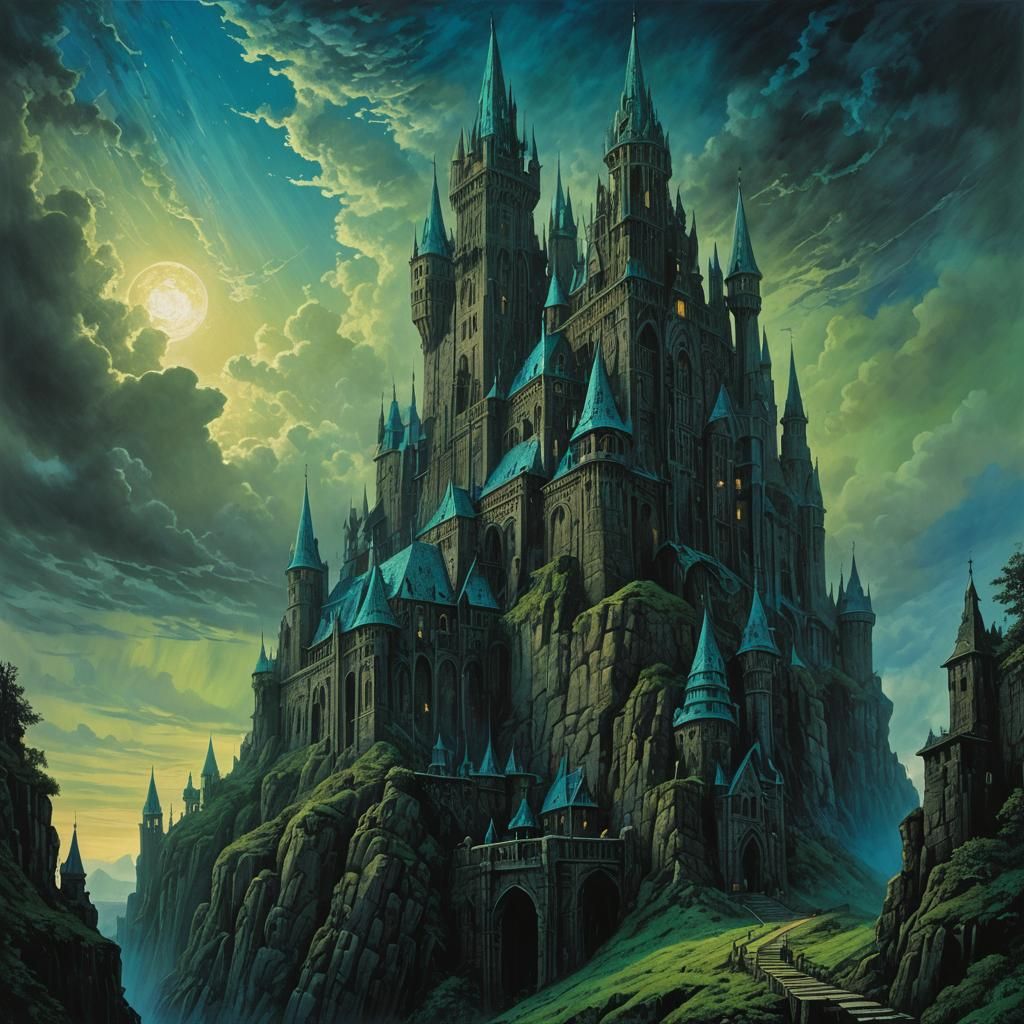 Gothic Fantasy Castle in Beksiński Style