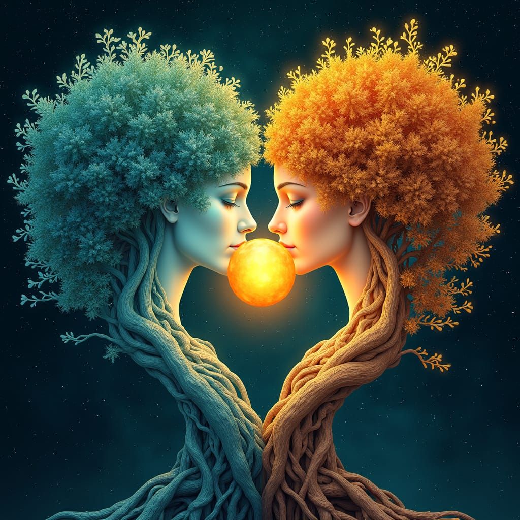 Surreal Heart-Shaped Harmony in Cosmic Void