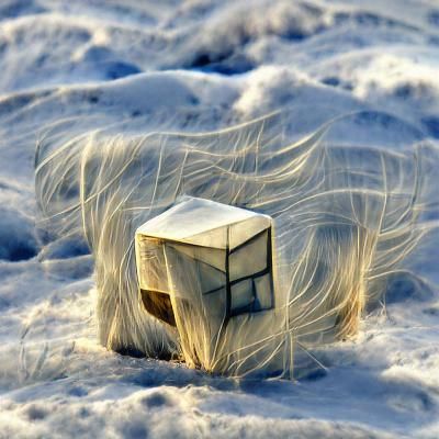 Windswept Winter Cube of Ice