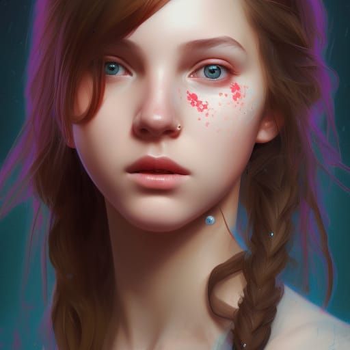 Detailed Portrait of Scottish Girl, Hyperrealistic Art