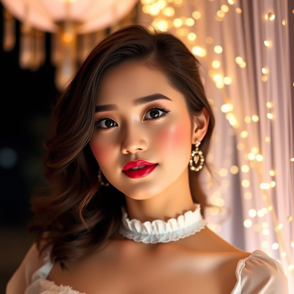 Stunning Nighttime Goddess in Elegant Jasmine Dress