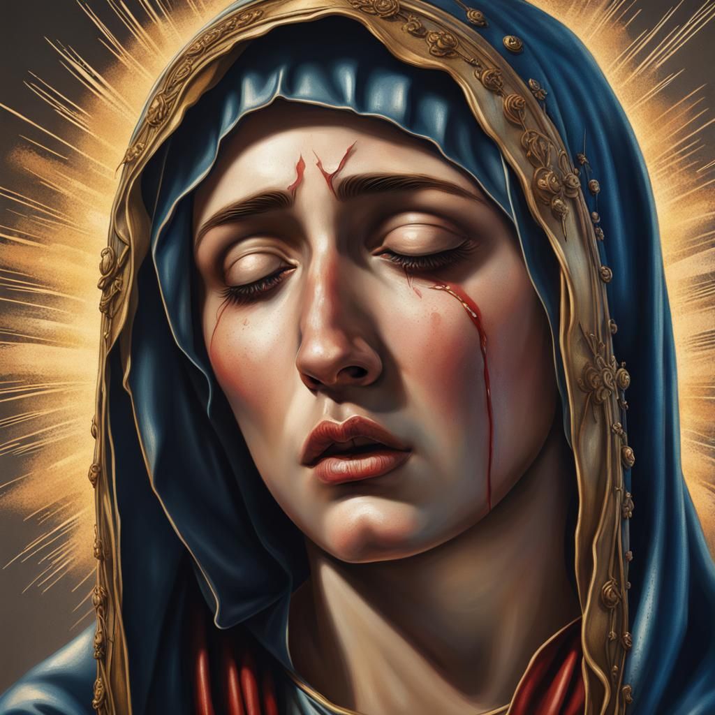 Our Lady of Seven Sorrows: Hyperrealistic Concept Art