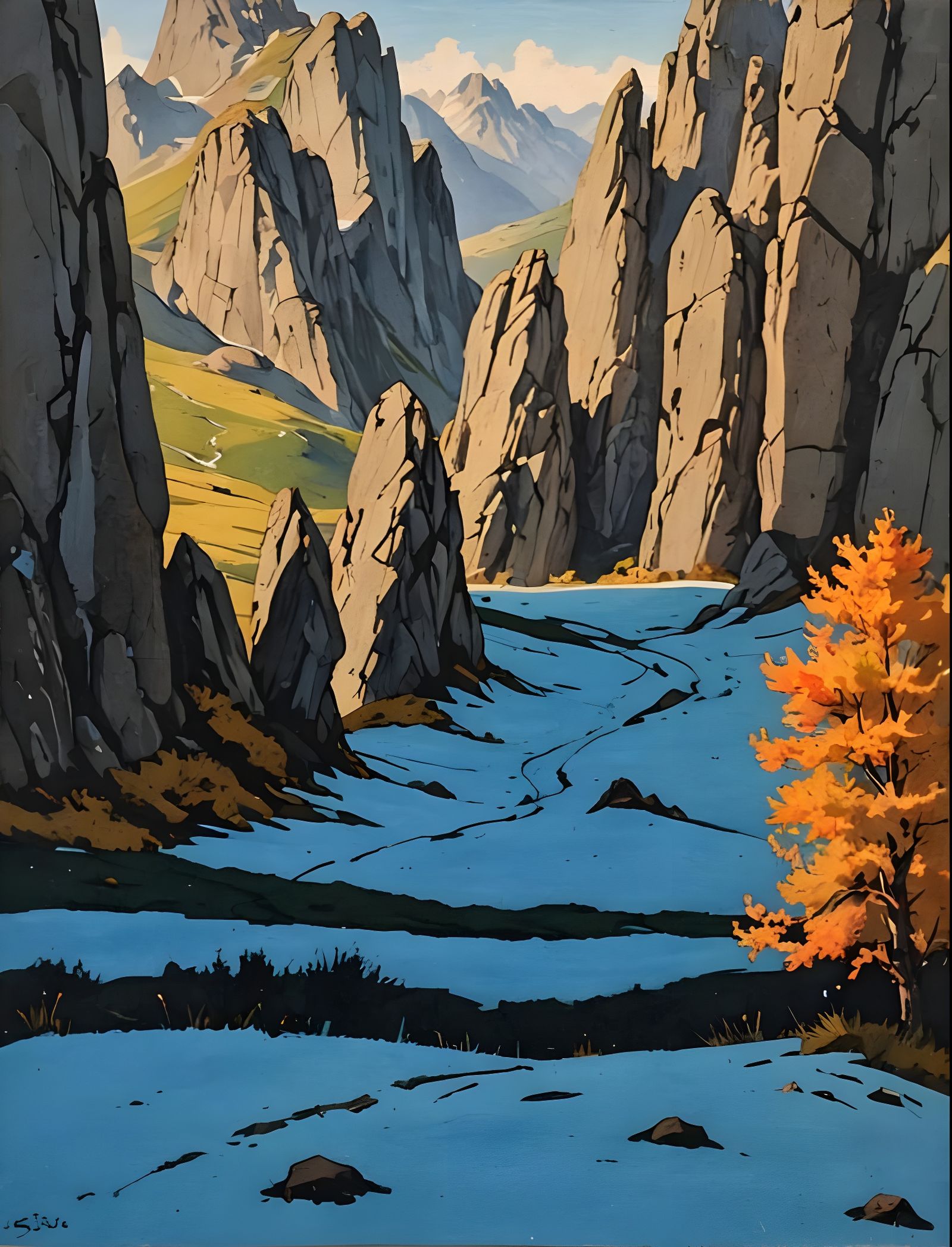 Minimalist Landscape Composition at the Top