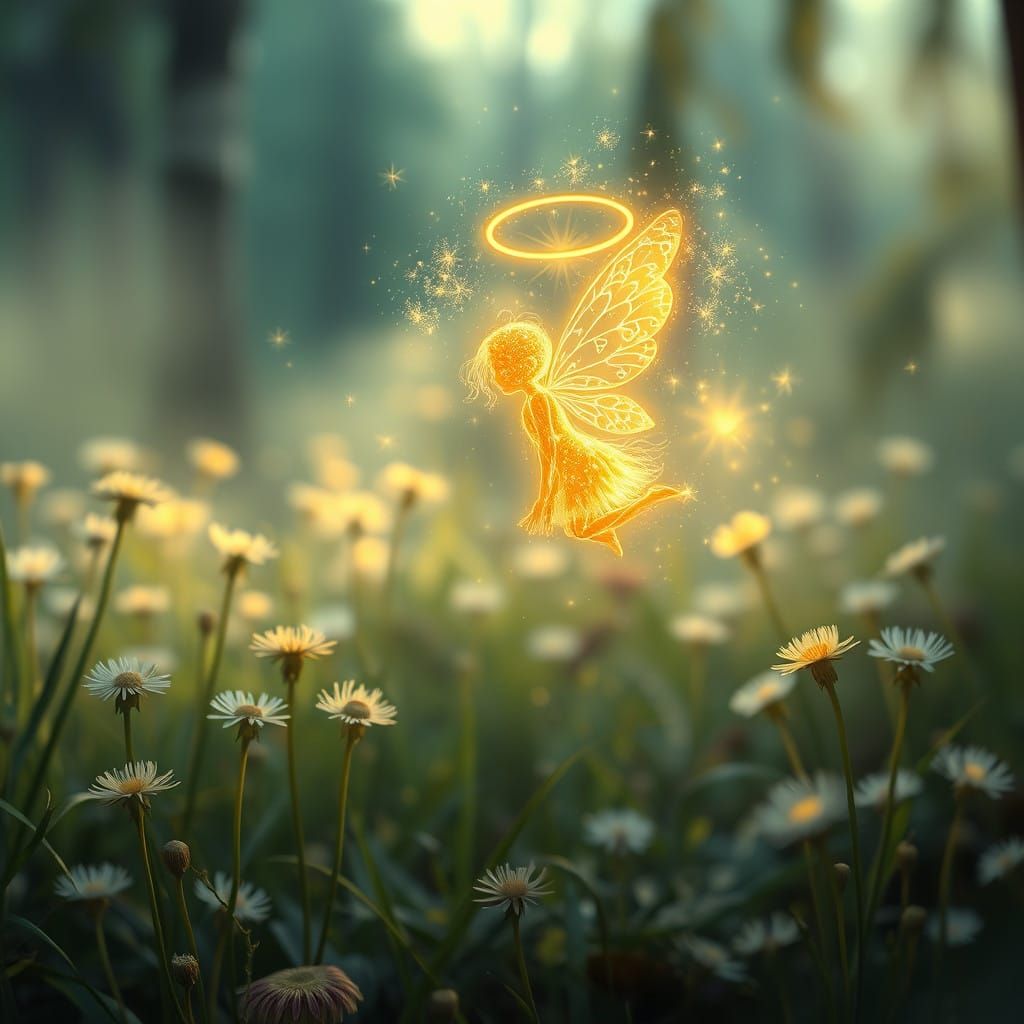 Whispering Woodland Fairy in Iridescent Glow