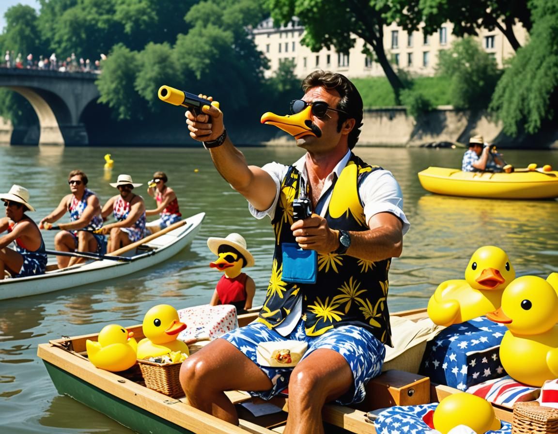 Humorous Sharpshooter's Seine River Potshot