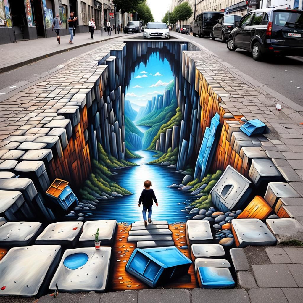 Spectacular 3D Street Art Illusion