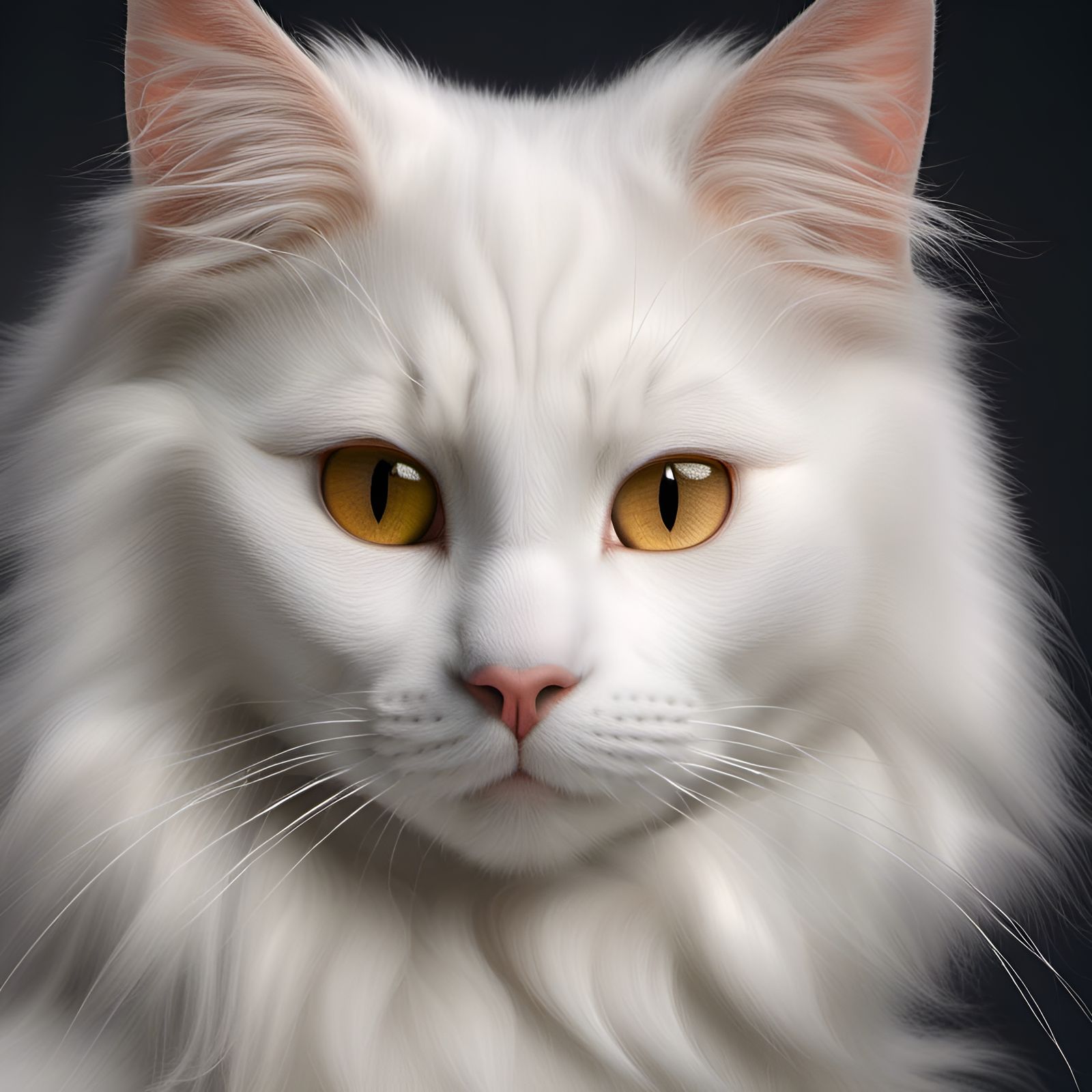 Elegant Turkish Angora Cat Portrait in 8k