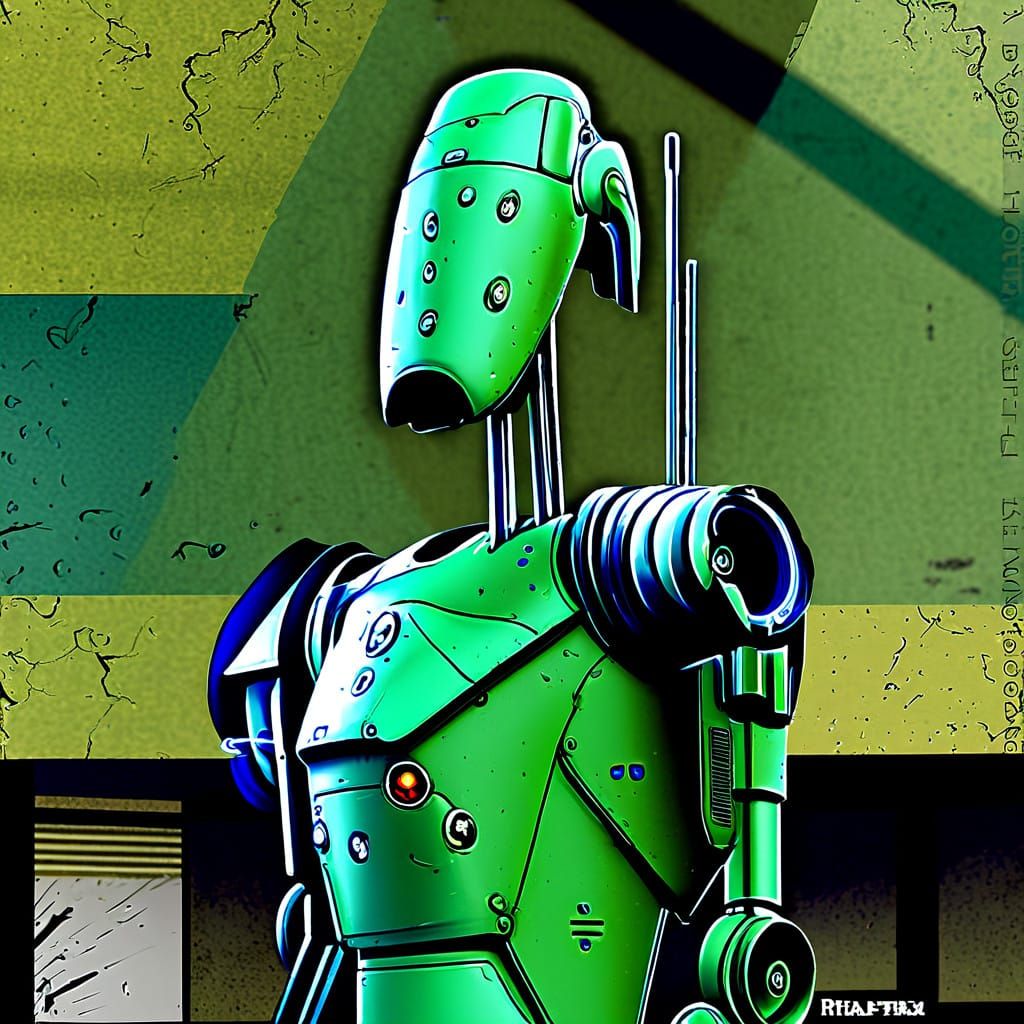 Rustbucket: Restored B1 Battle Droid in Industrial Retro-Fut...