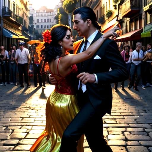 Tango Passion in Vibrant Buenos Aires Street Scene