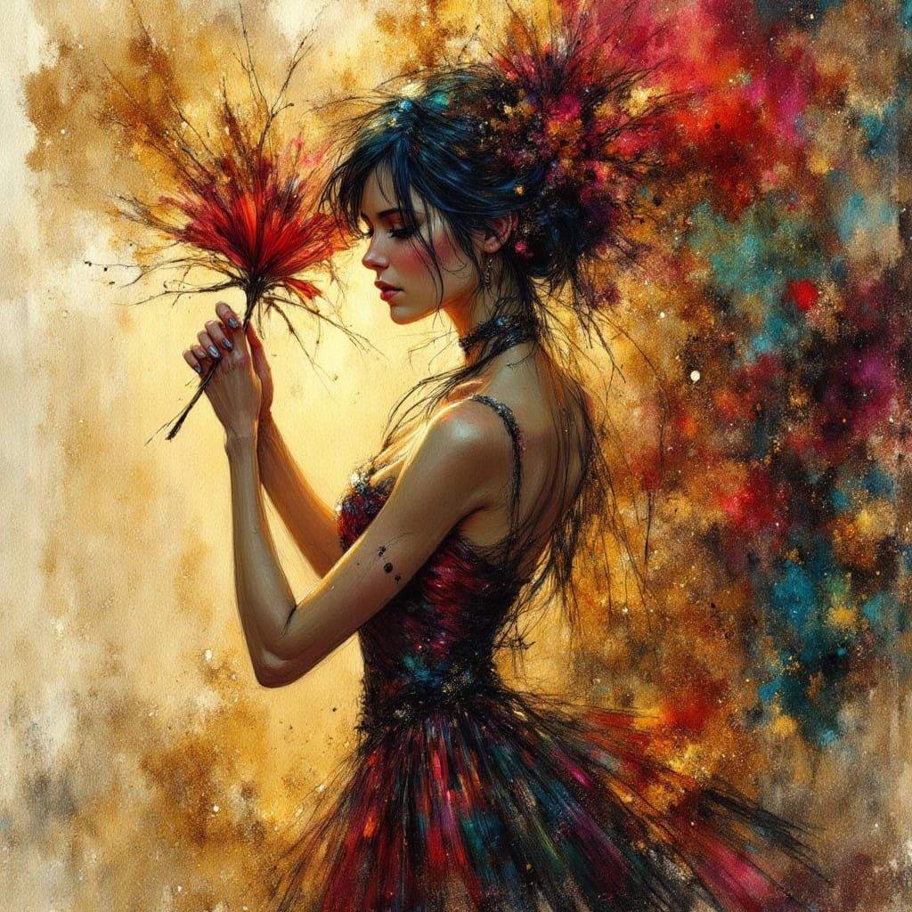 Breathtaking Silhouette Portrait with Gold Accents