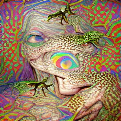 Psychedelic Lizard People: A Vibrant Interpretation