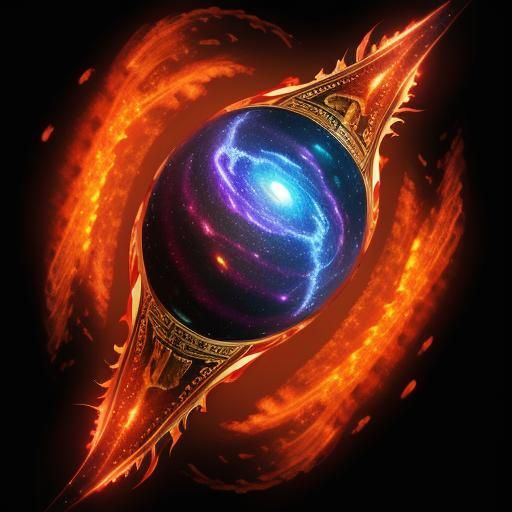 Vibrant Cosmic Fire Galaxy in Ultrarealistic Detail