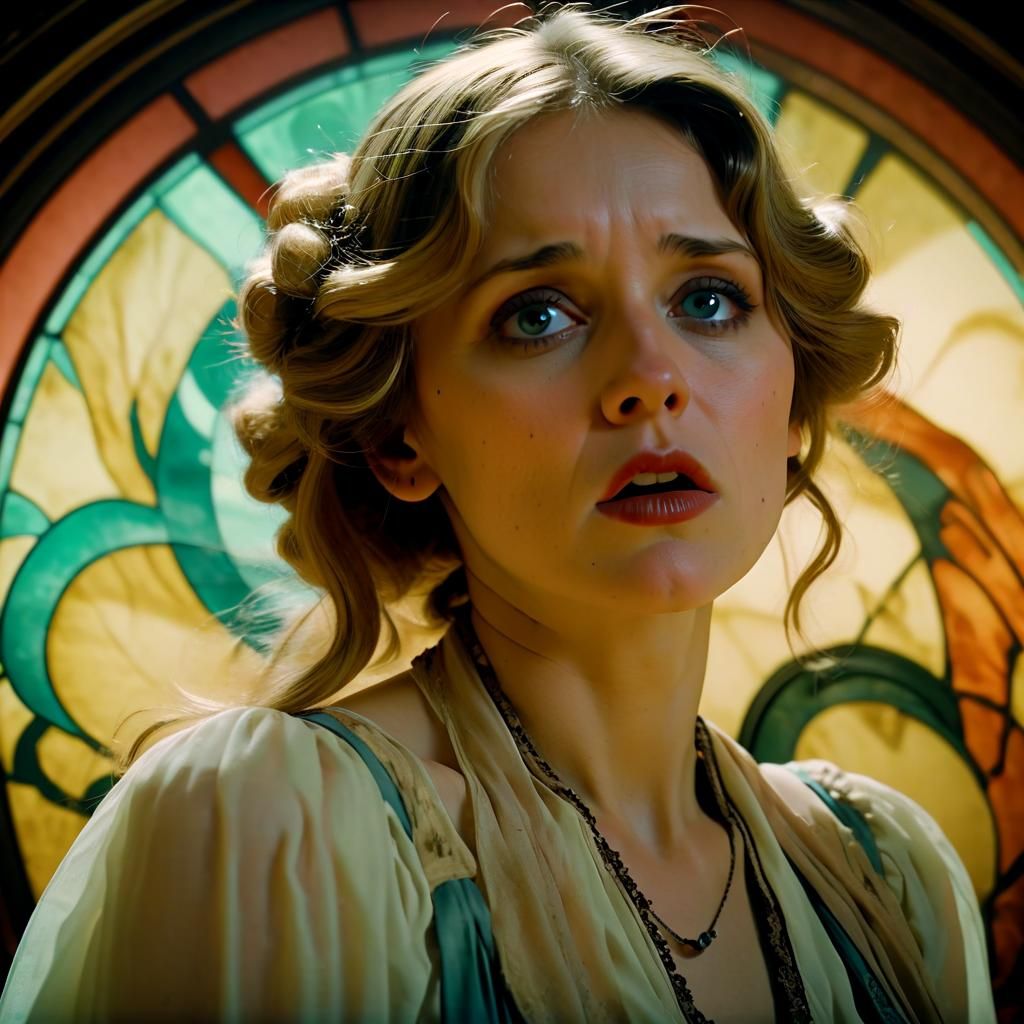 Cinematic Film Still in Art Deco Style