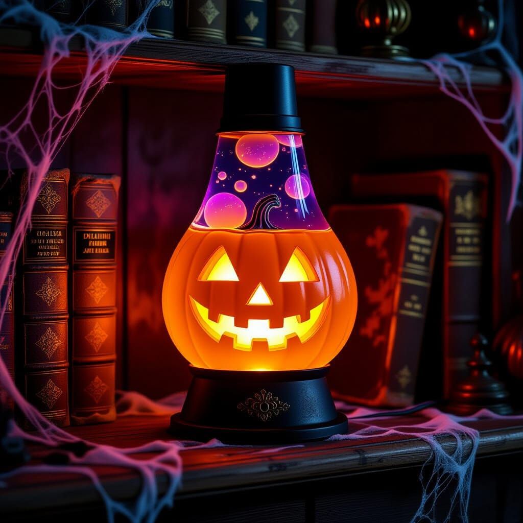 Spooky Halloween Jack-o'-Lantern Lava Lamp