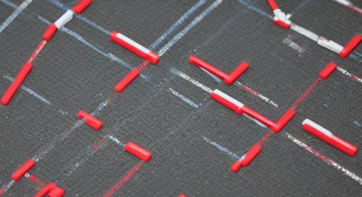 Abstract Bowling Pins Arranged in Perfect Order