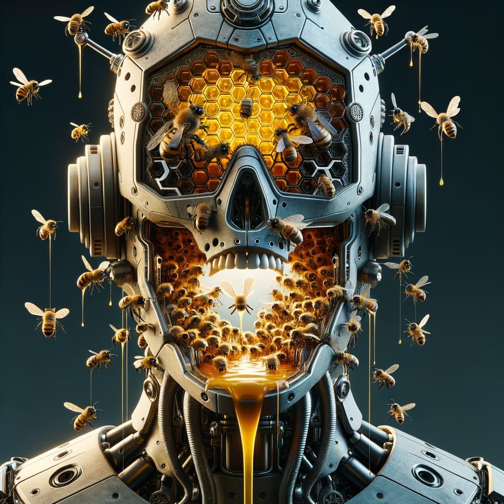 Futuristic Hivepunk Robot Reveals Mechanical Bees Harvesting...