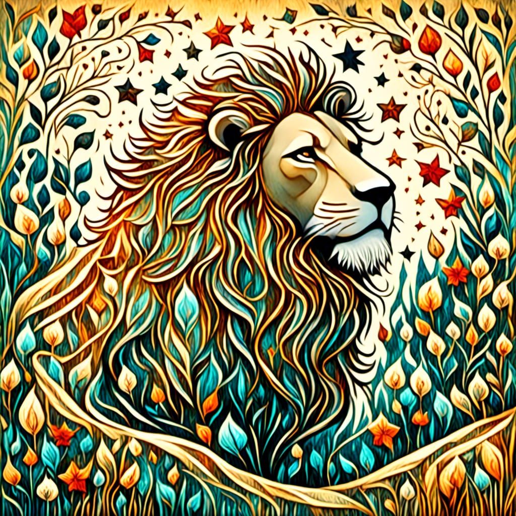 Heroic Lion King: Kibo in Crystal Clear Liquid Ink