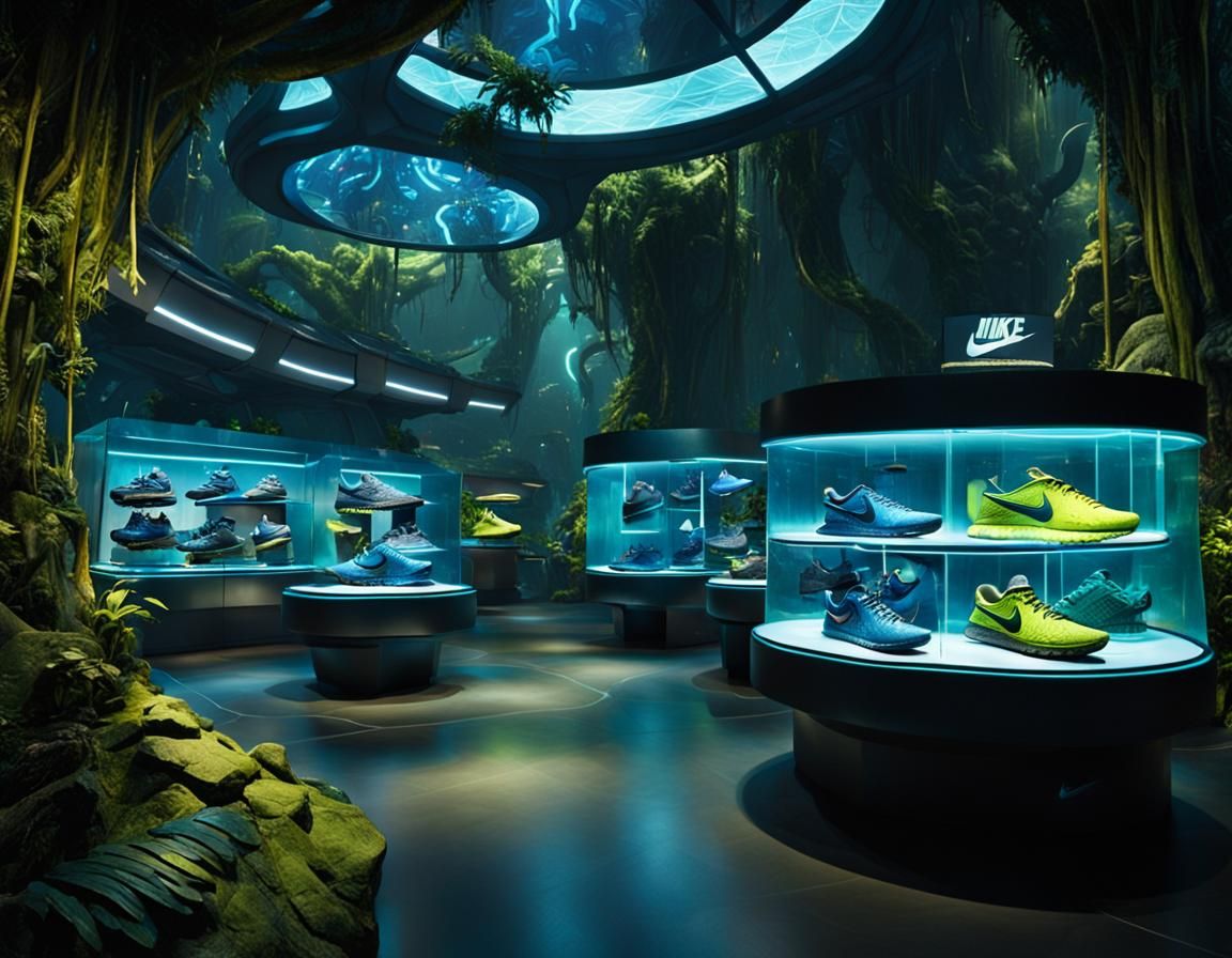 Futuristic Nike Store on Pandora in Jungle