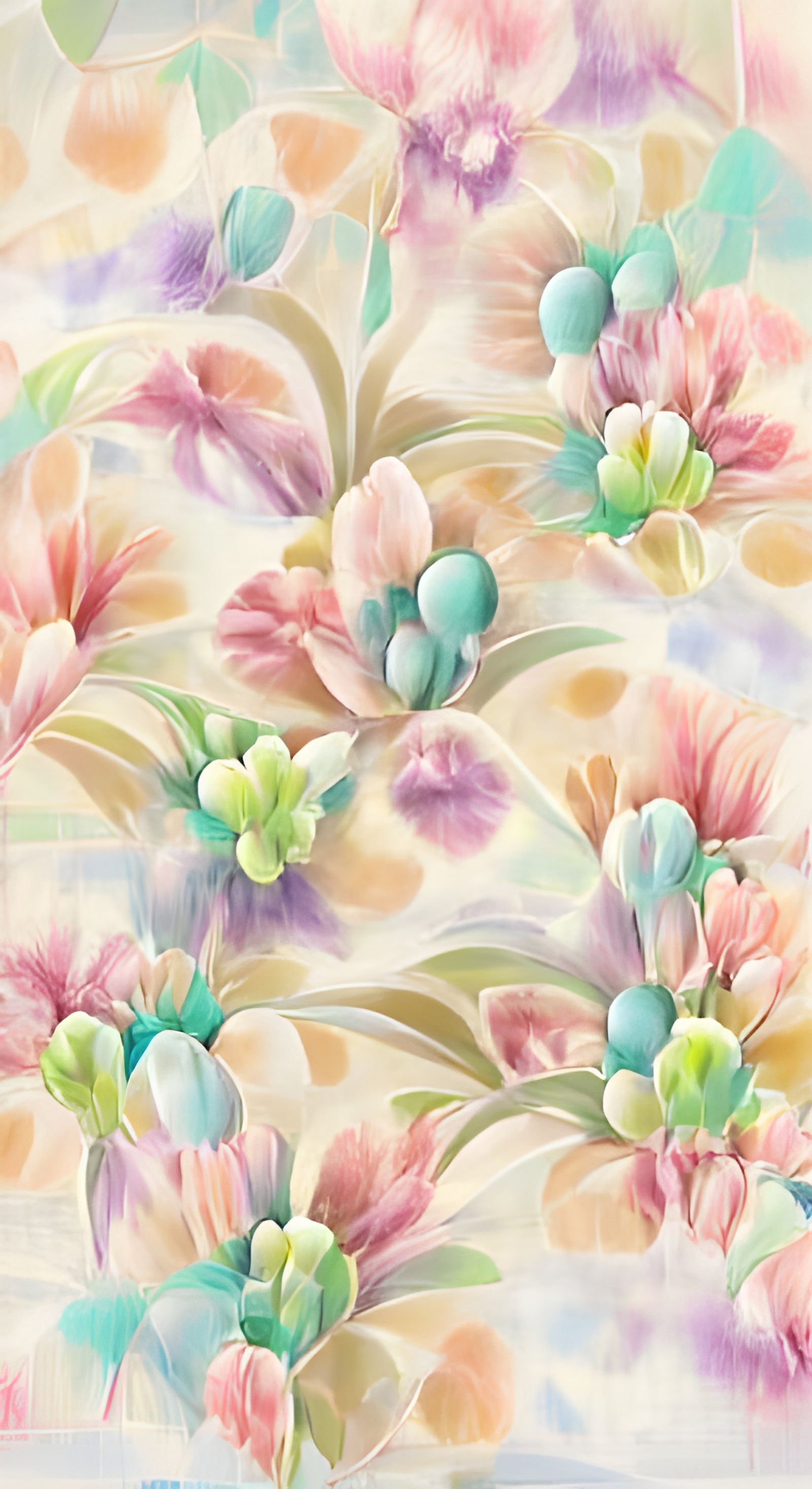 Pastel Floral Pattern Spring Artwork