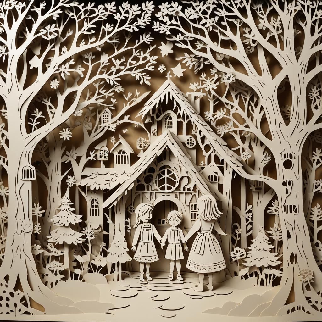 Hansel and Gretel: A Kirigami Depiction
