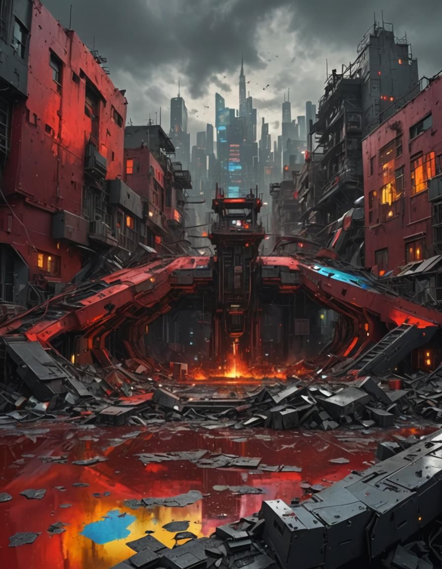 Punk Neofuturistic Architecture in Maximalist Style