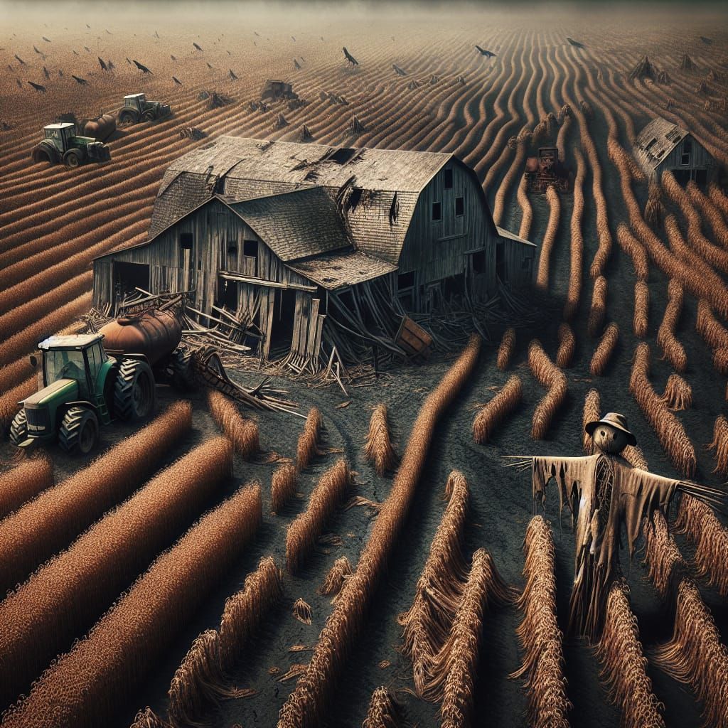Farmland Havoc: A Visual Depiction of Farming Adversity