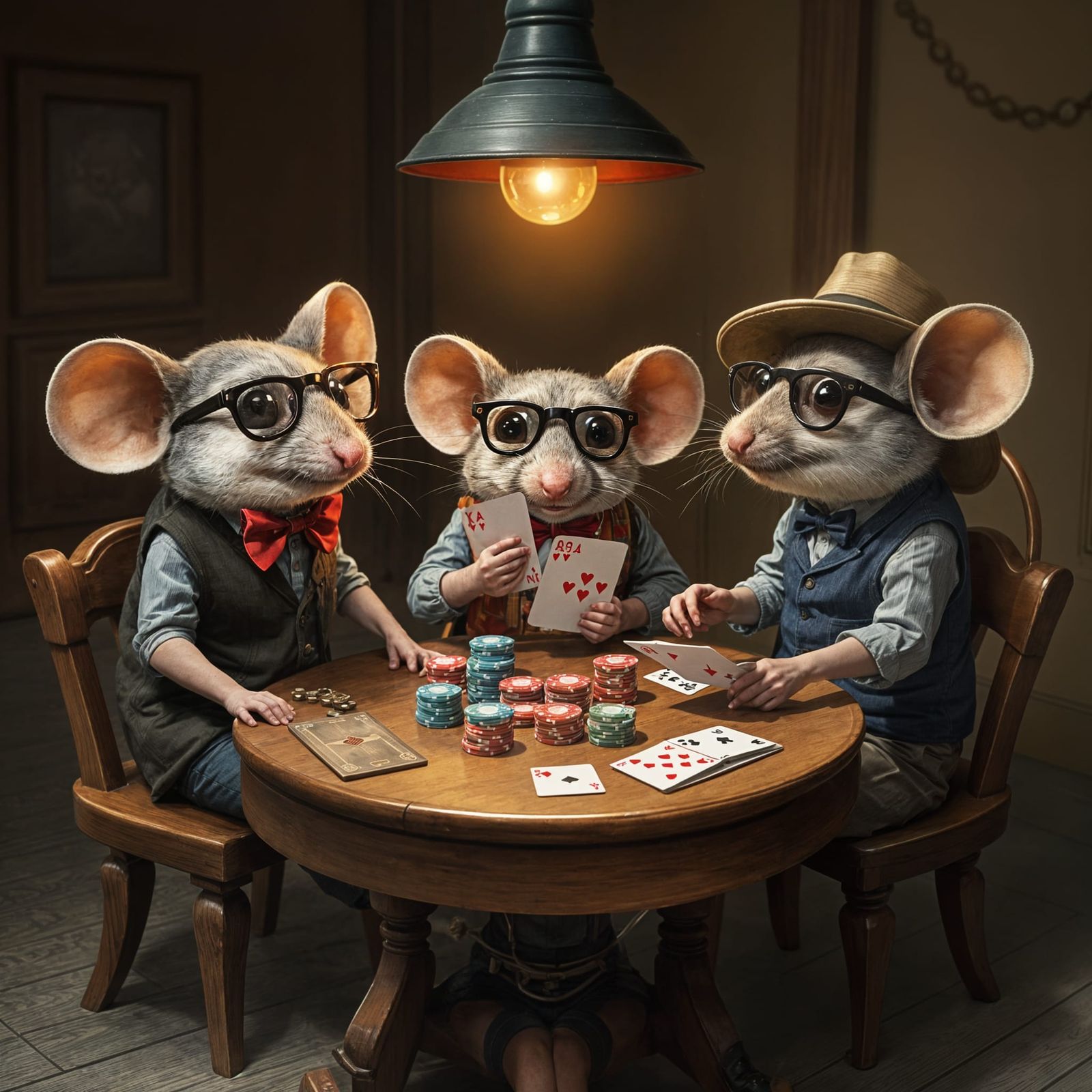 Blind Mice Play Vintage Poker