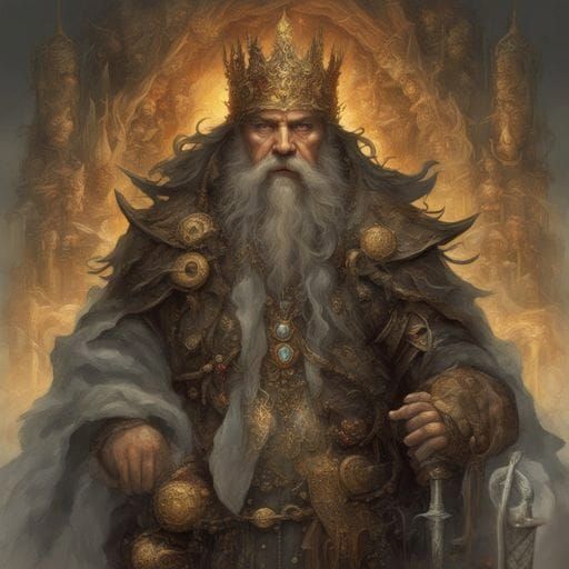 Dwarf King with Mithril Beard and Spellsword