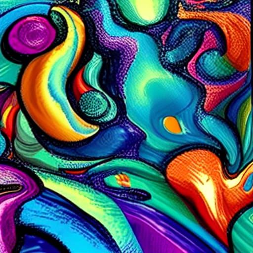 Vibrant Candyland Wonderland with Gouache Swirls