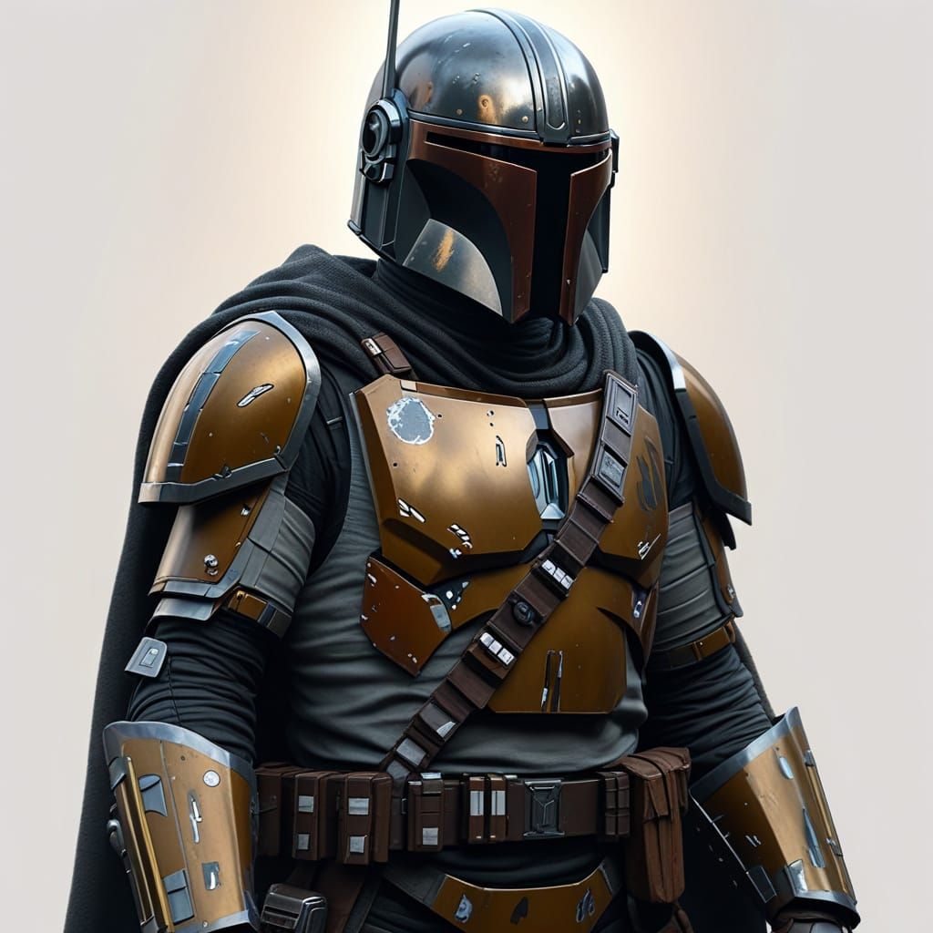 Mandalorian in Dense Fog: Hyperrealistic Digital Art