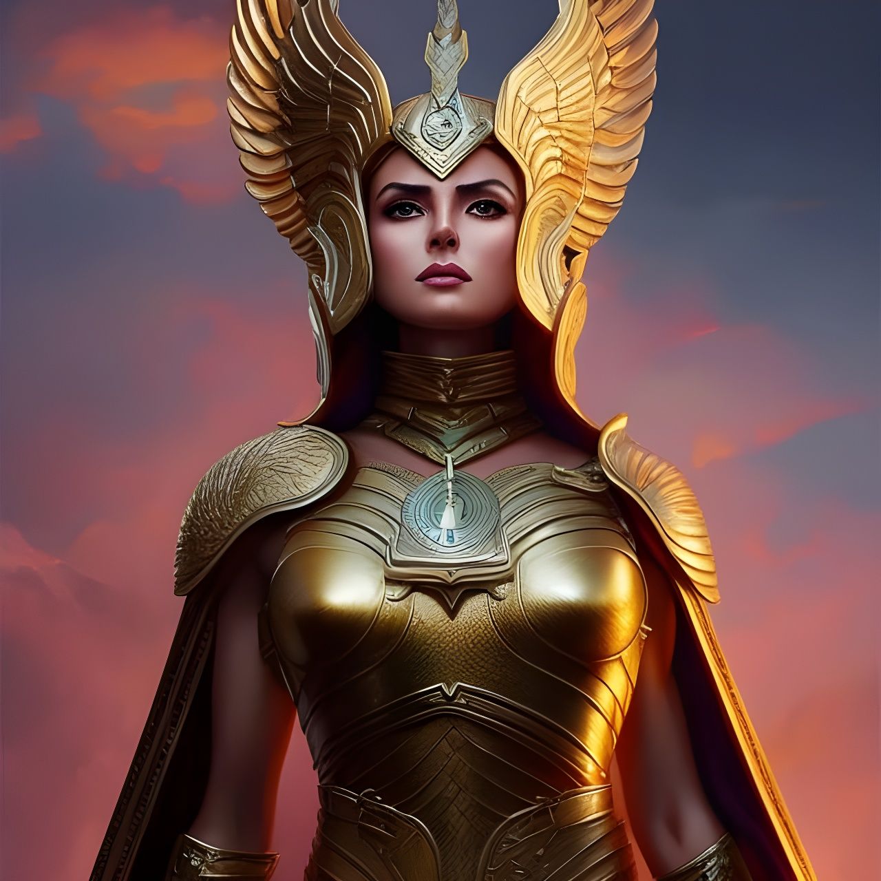 Athena, Greek Goddess in Detailed Fantasy Portrait