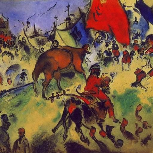 Ox Frog Observes a Historical Battle