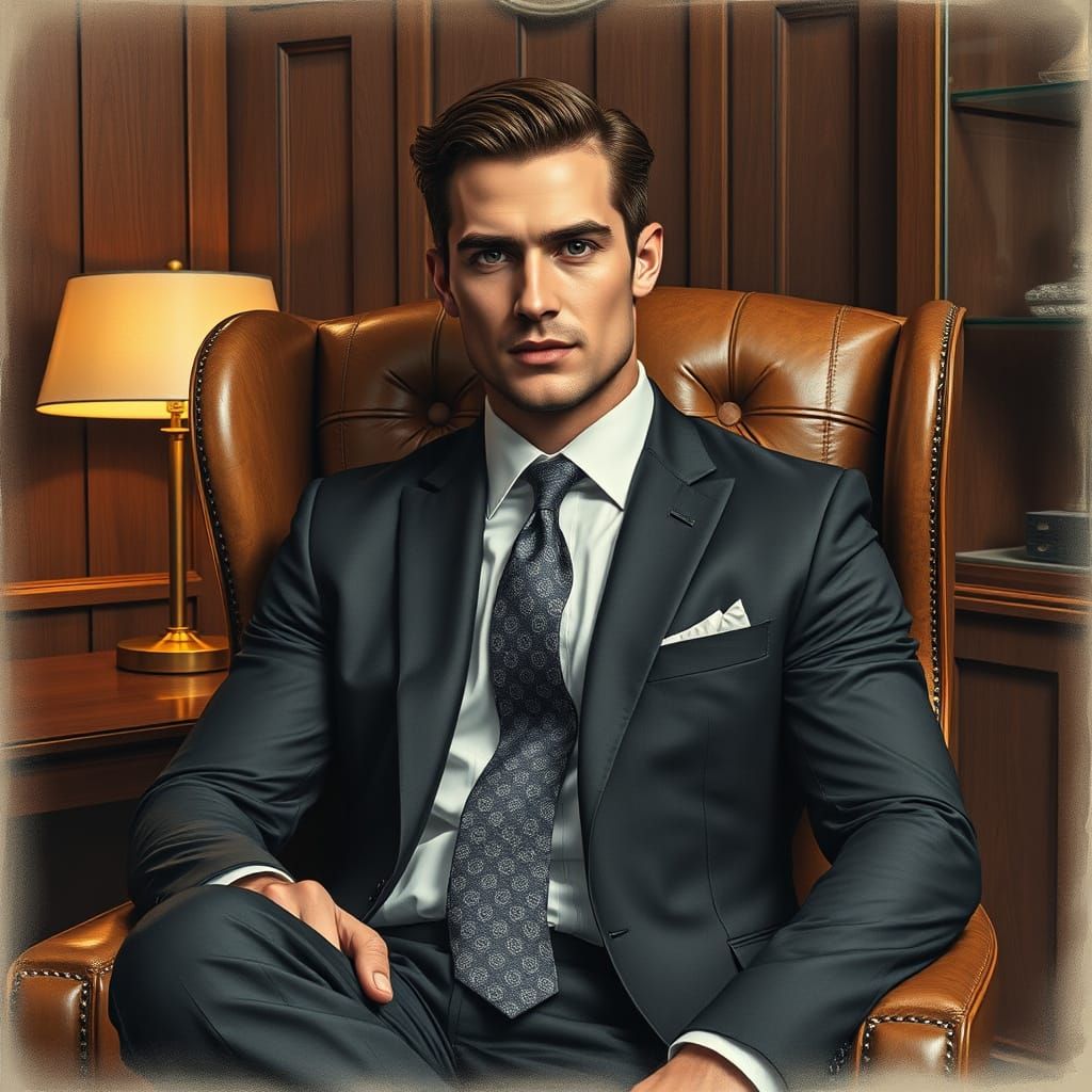 Dashing Gentleman in Luxurious Office Setting