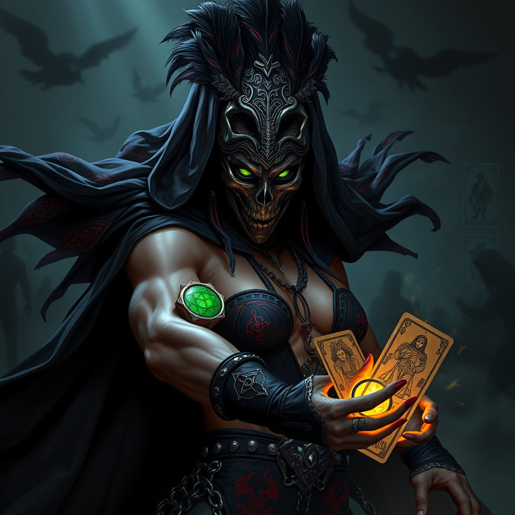 Voodoo Priestess Wrestler Dominates in Dark Fantasy Art