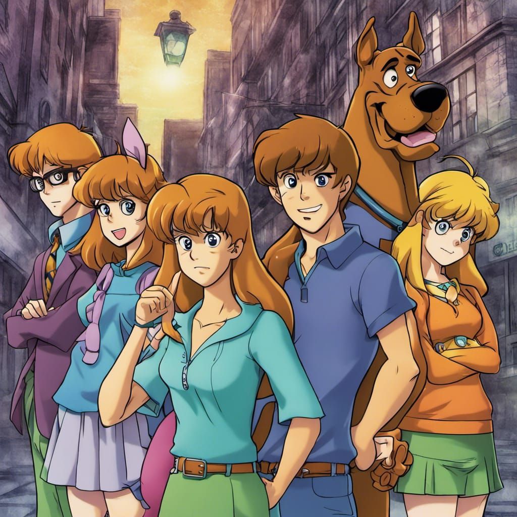 Scooby Doo and Gang in Anime Style