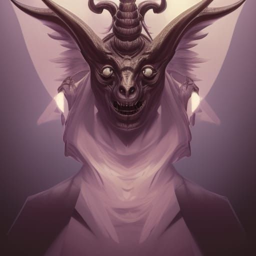 Detailed Baphomet Portrait in Digital Art Style