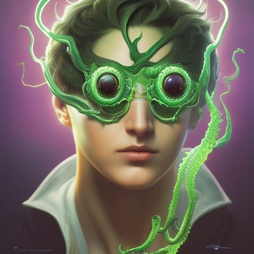 Shuma Gorath Portrait in Hyperdetailed Splash Art Style