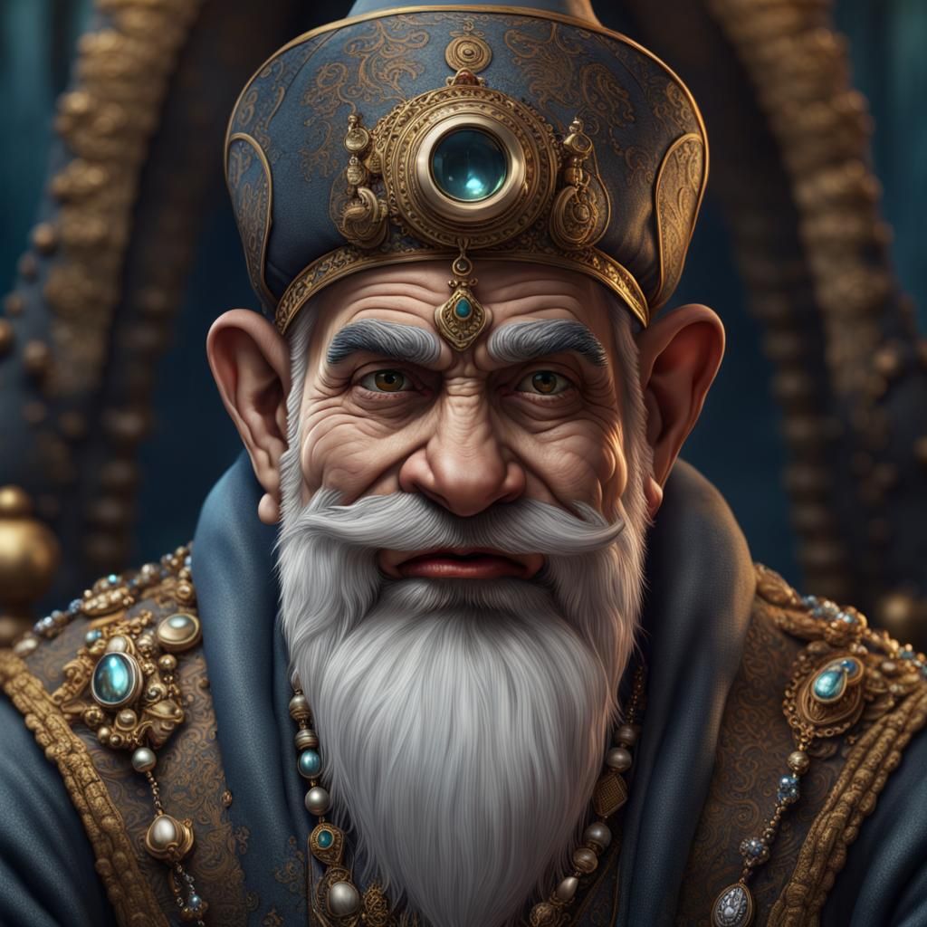 Gnome with Platinum Monocle: Fantasy Concept Art